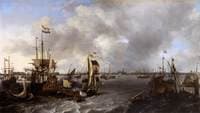 View of Amsterdam with Ships on the IJ