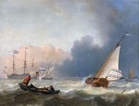 Rough Sea with a Dutch Yacht under Sail