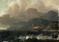 A Dutch Ship Clawing off a High Coast in a Gale
