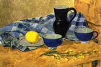Still LIfe with Lemon and Blue Bowls