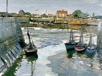 Fishing Boats on the Mud, Honfleur, France