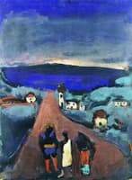 Three Figures in a Breton Landscape