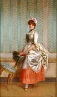 Elegantly-attired servant