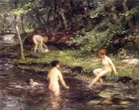 Bathing in the little Lake in the Wood