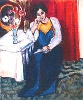 Reading Girl in White and Yellow