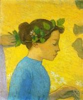 Girl with chain of flowers