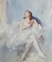 A seated ballerina