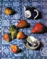 Pears on a Blue Cloth