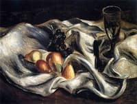Fruit and Glass on a Tablecloth