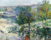 A Bridge behind the Trees