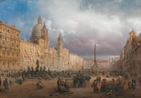 A Bustling Market on the Piazza Navona in Rome