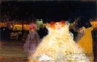 Girl in Paris at Night