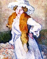 Woman Wearing a Fox