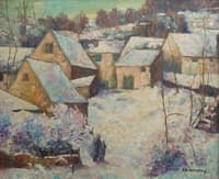 Village snow scene