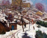 Coteaux de vigne sous la neige a Noel
