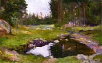 Woodland Landscape with Lake