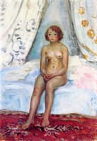 Nude Seated on a Bed