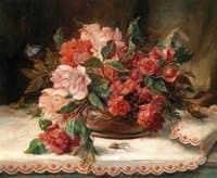Bouquet of Roses in a Copper Shell