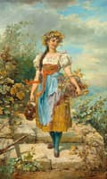 Girl with grapes