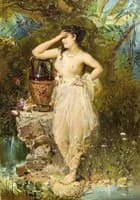 A beautiful woman bathing
