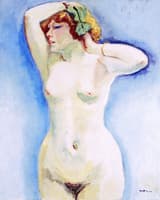 Blond Nude with a Green Ribbon