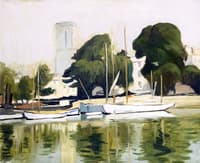 The Church and Harbor at La Rochelle