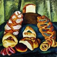 Bread on a Green Background