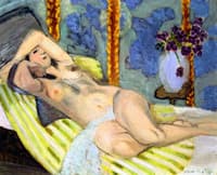 Nude with Blue Background