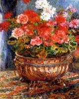 Geraniums in a Copper Basin