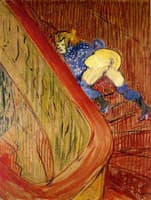 Dans l'excalier de la rue des Moulins