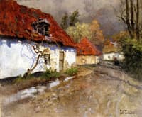 A Figure on a Village Path in Normandy