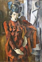 Woman in red dress