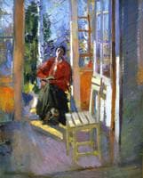 Woman Reading on the Terrace