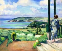 Woman in a Blue Peignoir before the Villa at Morgat