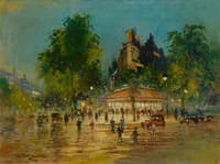 Parisian Street at Night