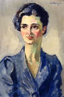 Portrait of a Woman in a Blue Dress