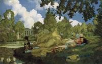 Sleeping Young Woman in Park