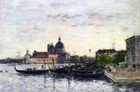 Venice, The Mole at the Entrance to the Grand Canal and the Salute, Evening
