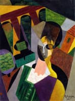 Woman and Landscape with Aqueduct