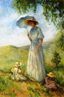 Saint-Tropez, Woman and Children in the Sun