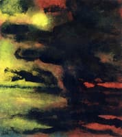 Seascape with Dark Sky and Yellow Sun