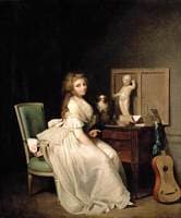 A Lady Seated at Her Desk