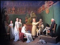 Houdon modelant le buste de Laplace dans son atelier