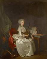 A Young Woman Playing the Guitar with a Songbird on her Hand