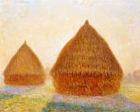 Backlit Haystacks, Moret, Evening