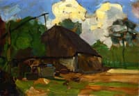 Farm Building with Well in Daylight