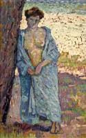 Young Woman in Blue Peignoir