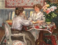 Two Seated Young Women