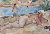 The woman on the bank of the river