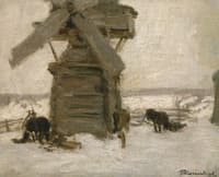 Winter. The Mill on the Keg Island